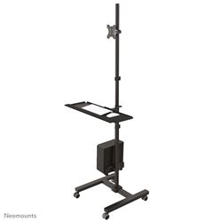 Neomounts by Newstar Mobile Work Station Floor Stand for monitor (10"-32"), keyboard, mouse & PC - Black			